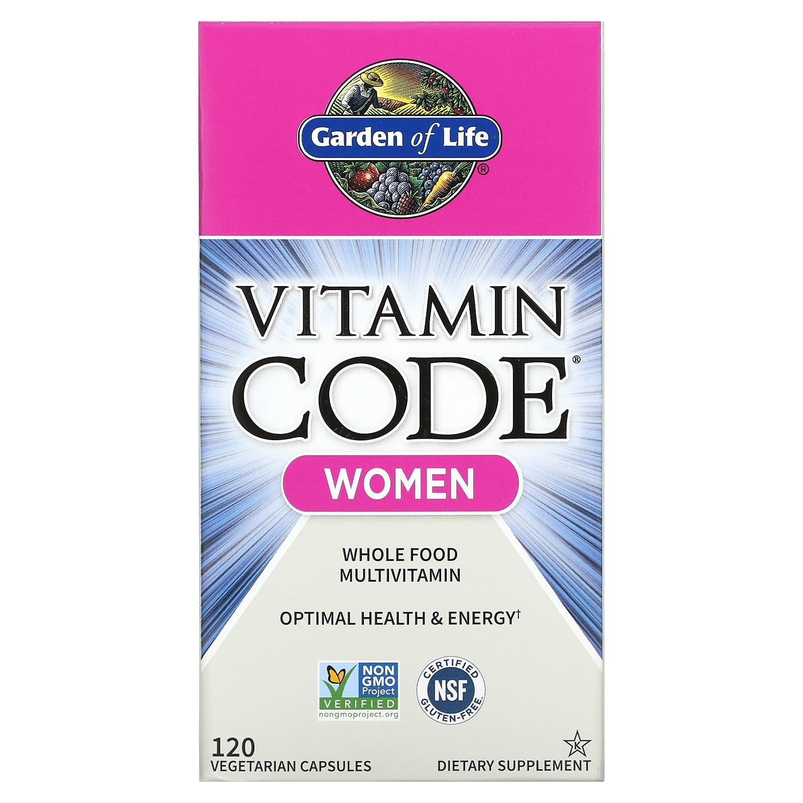 Garden of Life-Vitamin Code-Whole Food Multivitamin for Women-120 Vegetarian Capsules