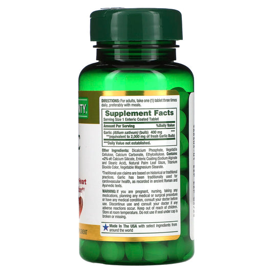 Nature's Bounty, Garlic, 2,000 mg, 120 Coated Tablets