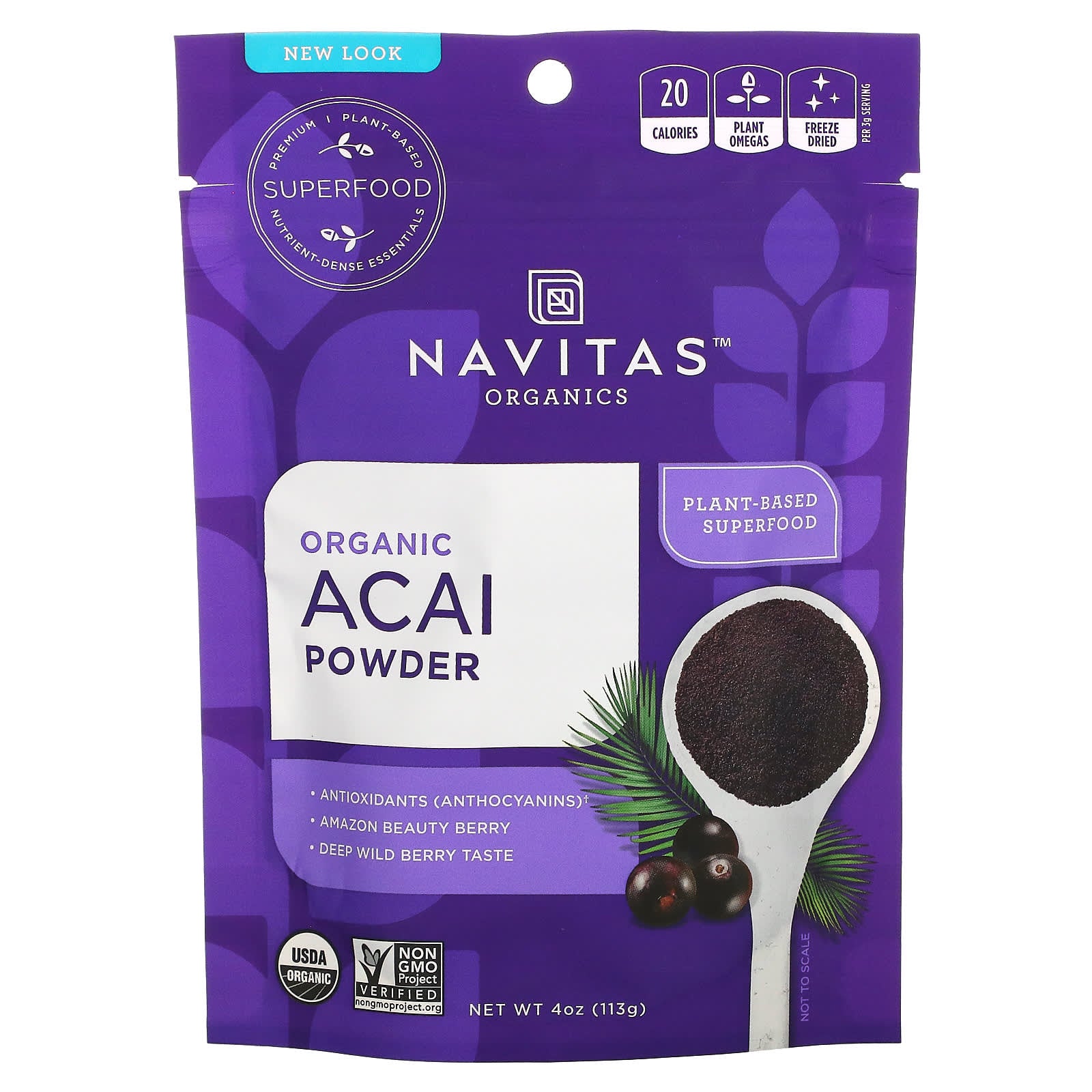 Navitas Organics-Organic Acai Powder-4 oz (113 g)
