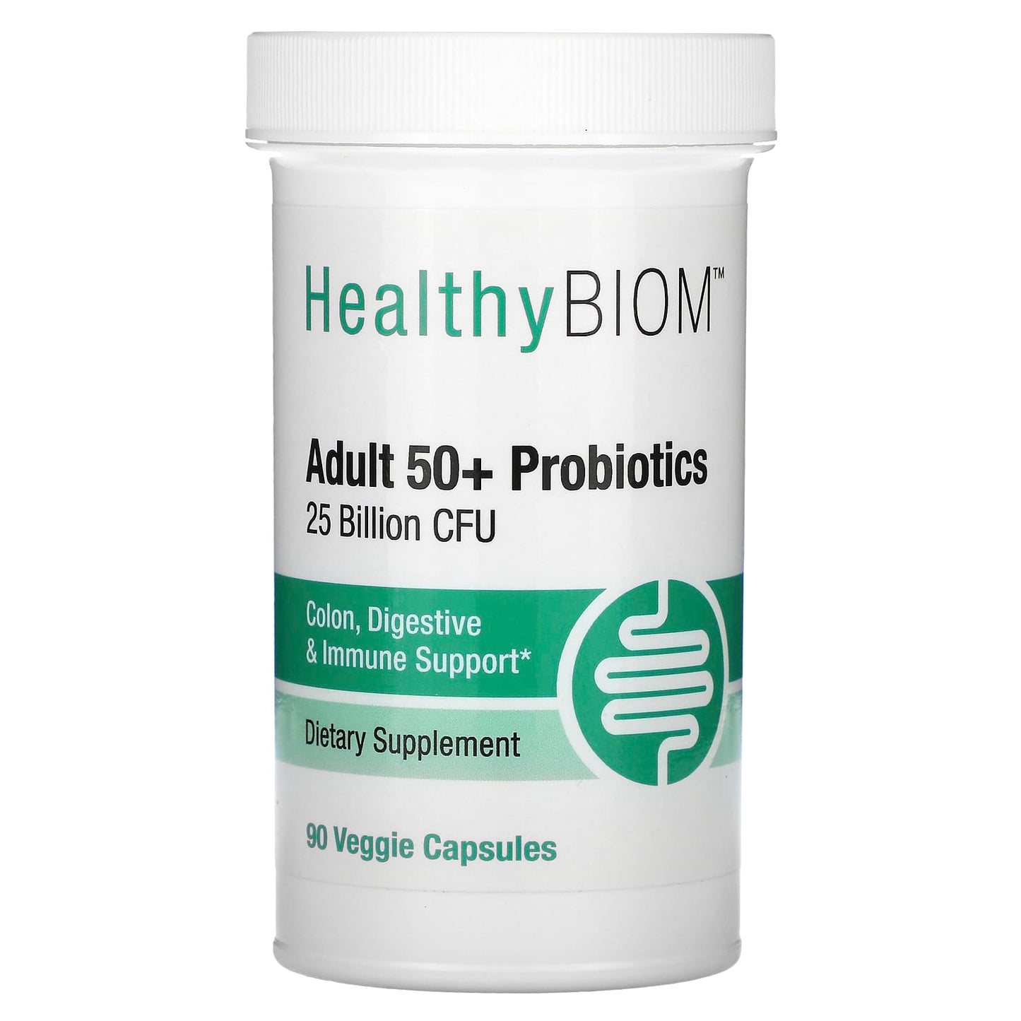 HealthyBiom-Adult 50+ Probiotics-25 Billion CFU-90 Veggie Capsules