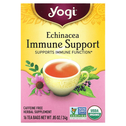 Yogi Tea-Echinacea Immune Support-Caffeine Free-16 Tea Bags-0.85 oz (24 g)