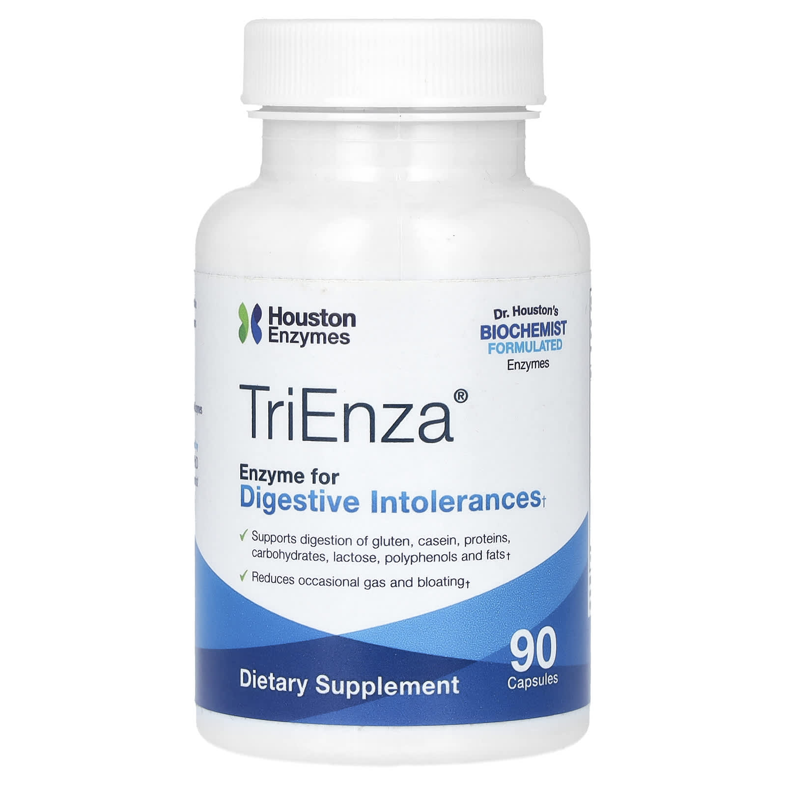 Houston Enzymes-TriEnza-Enzyme For Digestive Intolerances-90 Capsules