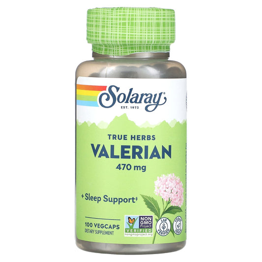Solaray-True Herbs-Valerian-470 mg-100 VegCaps