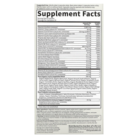Garden of Life, Vitamin Code, Whole Food Multivitamin for Women, 120 Vegetarian Capsules
