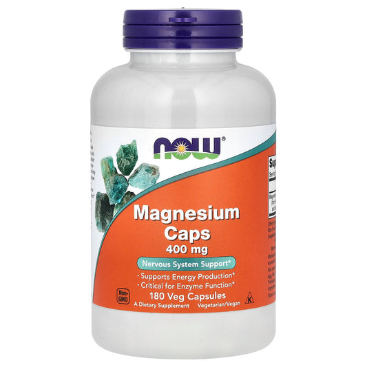 NOW Foods-Magnesium Caps-400 mg-180 Veg Capsules