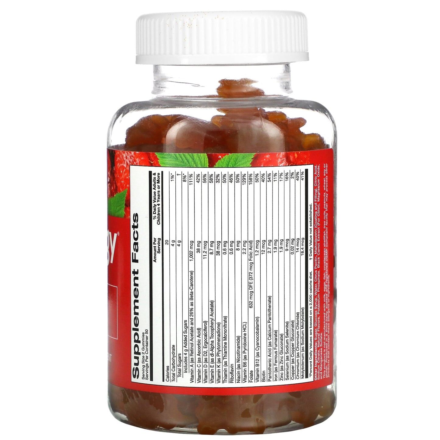 Gummiology, Adult Multivitamin Gummies, Natural Raspberry Flavor, 100 Vegetarian Gummies