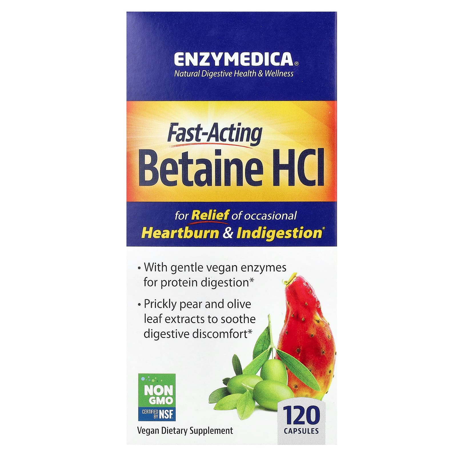 Enzymedica-Betaine HCl-120 Capsules