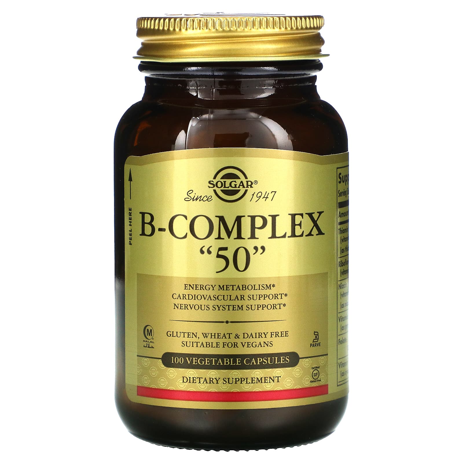 Solgar-B-Complex "50"-100 Vegetable Capsules