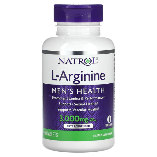 Natrol-L-Arginine-Extra Strength-3,000 mg-90 Tablets (1,000 mg per Tablet)