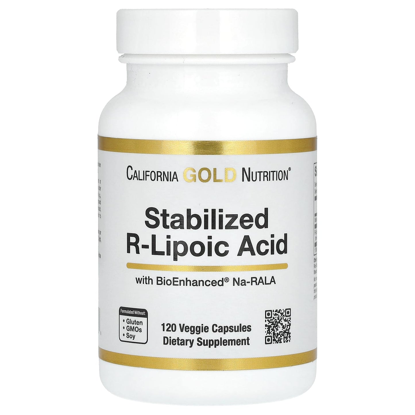 California Gold Nutrition-Stabilized R-Lipoic Acid-120 Veggie Capsules
