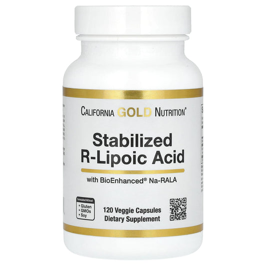 California Gold Nutrition-Stabilized R-Lipoic Acid-120 Veggie Capsules
