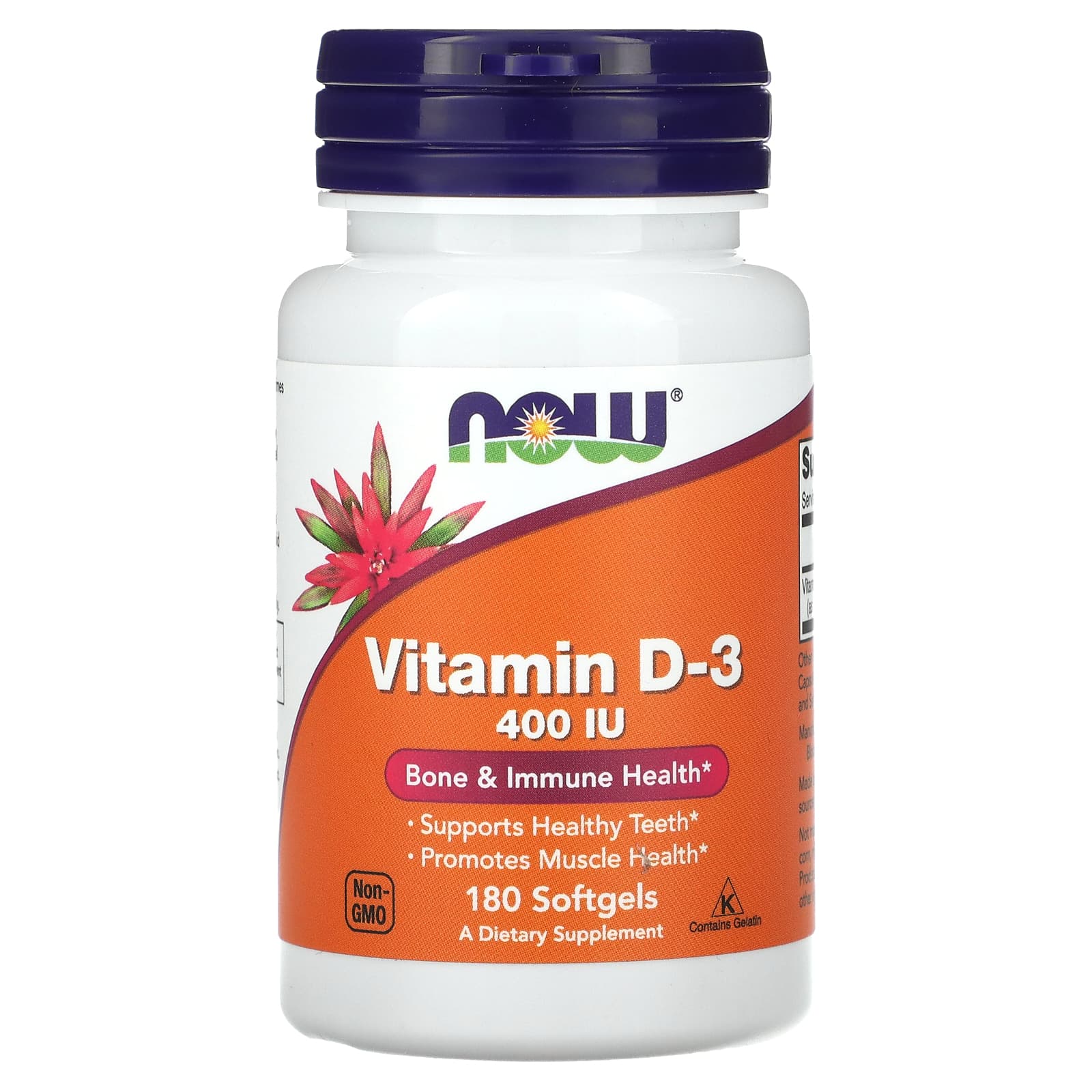 NOW Foods-Vitamin D-3-400 IU-180 Softgels