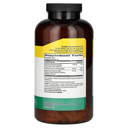 Country Life, Target-Mins, Calcium-Magnesium Complex, 1,000 mg , 360 Tablets (500 mg per Tablet)