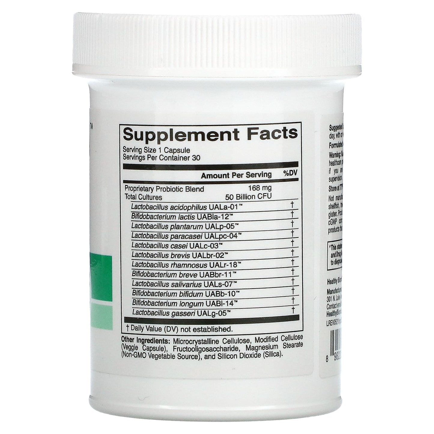 HealthyBiom, 50 Billion CFU Probiotics, 12 Active Strains, 30 Veggie Capsules