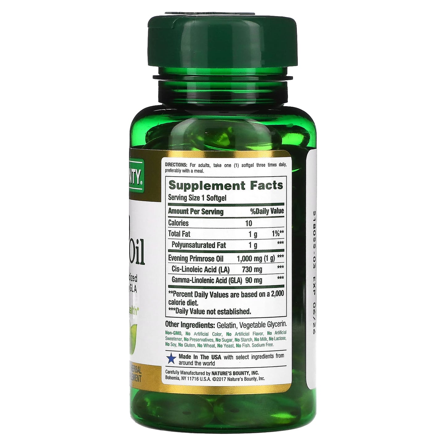 Nature's Bounty, Evening Primrose Oil, 1,000 mg, 60 Rapid Release Softgels