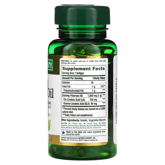 Nature's Bounty, Evening Primrose Oil, 1,000 mg, 60 Rapid Release Softgels