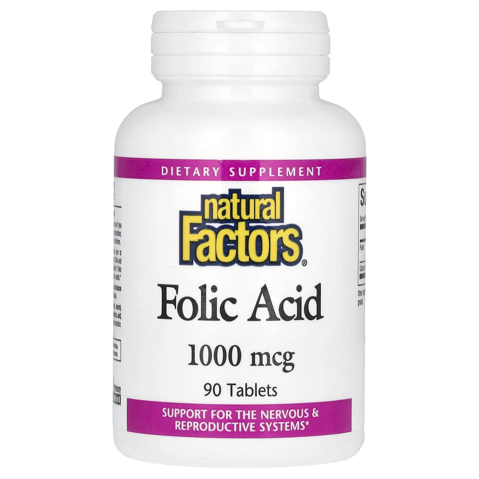 Natural Factors-Folic Acid-1,000 mcg-90 Tablets