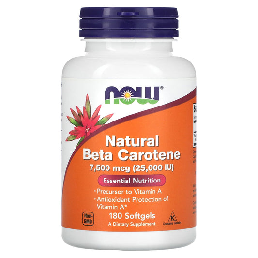 NOW Foods-Natural Beta Carotene-7,500 mcg (25,000 IU)-180 Softgels