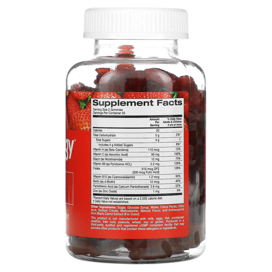 Gummiology, B Complex Gummies, Strawberry, 100 Gummies