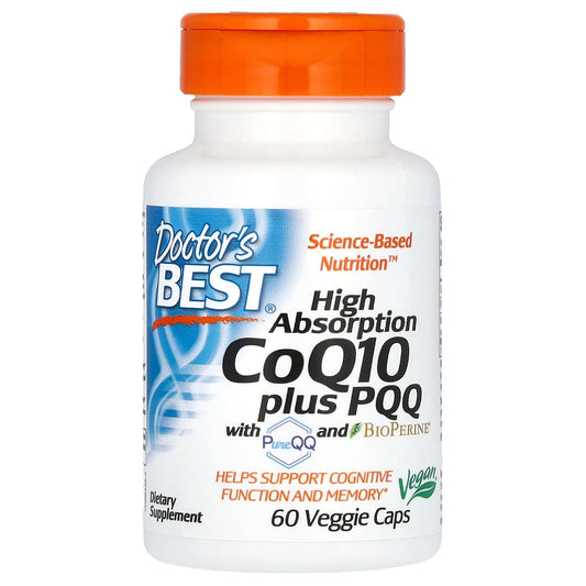 Doctor's Best-High Absorption CoQ10 Plus PQQ -60 Veggie Caps