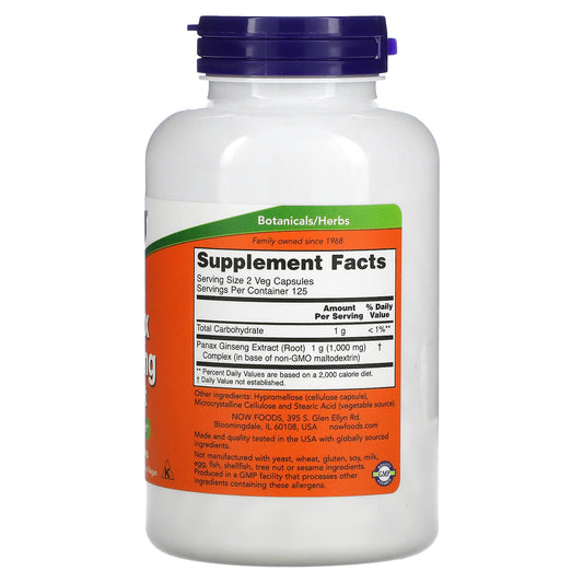 NOW Foods, Panax Ginseng Extract, 250 Veg Capsules