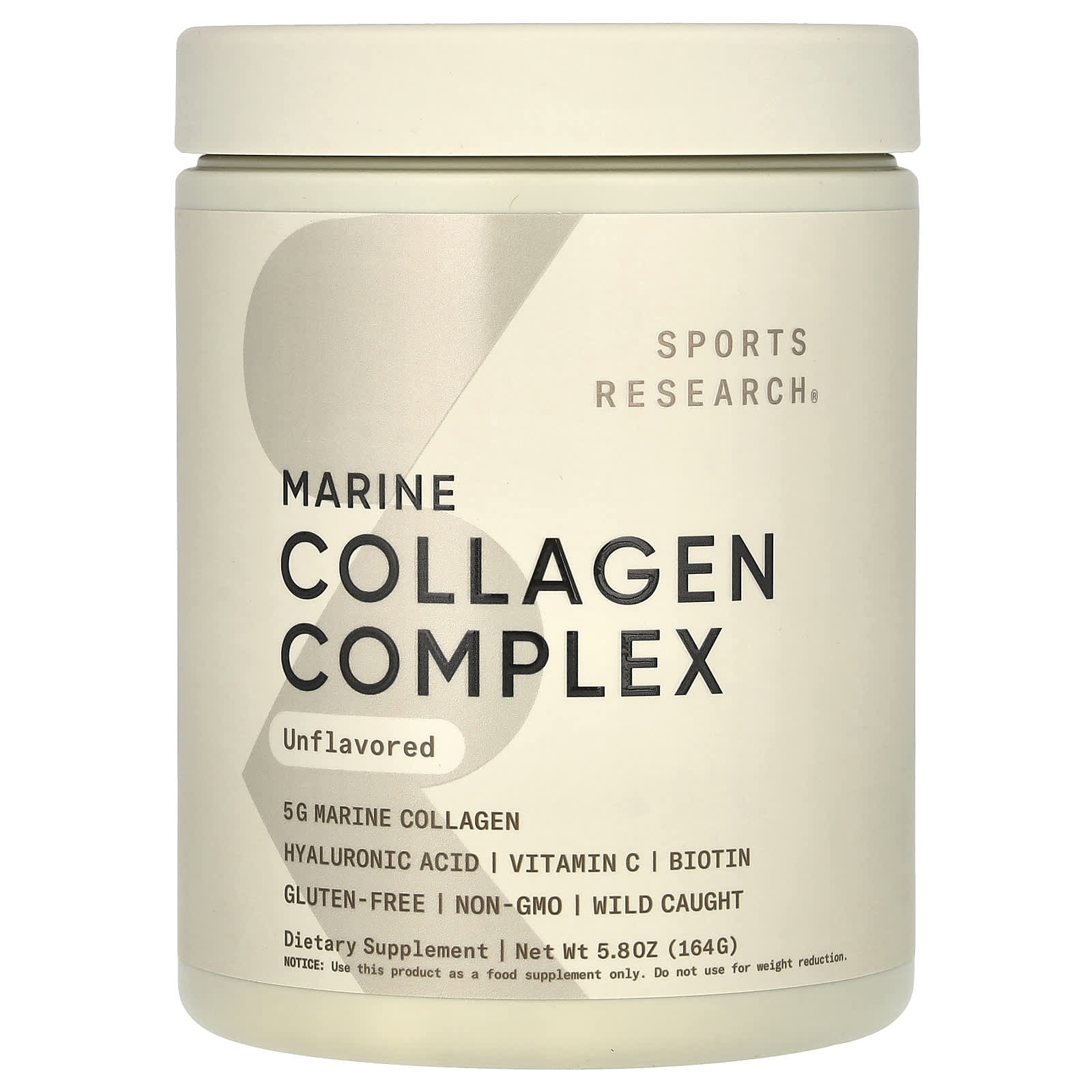 Sports Research-Marine Collagen Complex-Unflavored-5.8 oz (164 g)