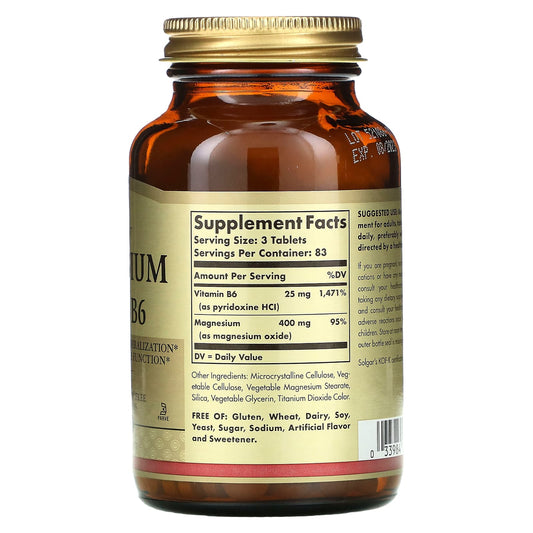 Solgar, Magnesium with Vitamin B6, 250 Tablets