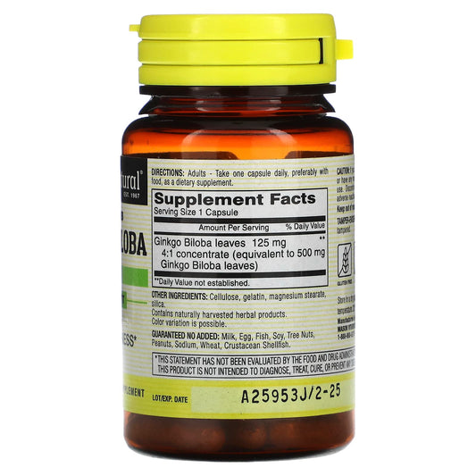 Mason Natural, Whole Herb Ginkgo Biloba, 60 Capsules
