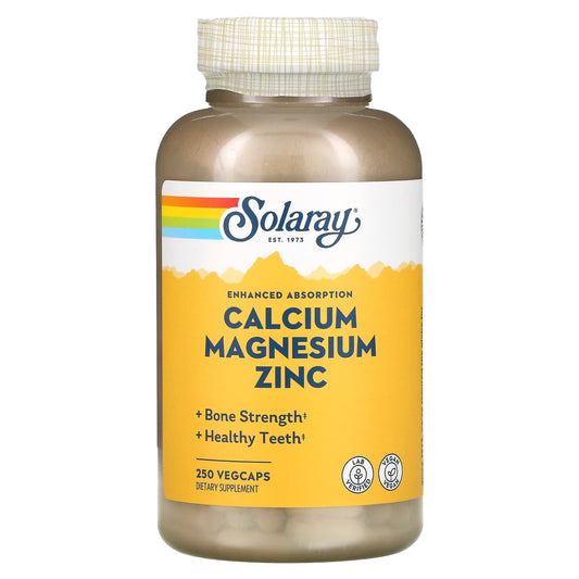 Solaray-Calcium Magnesium Zinc-250 VegCaps