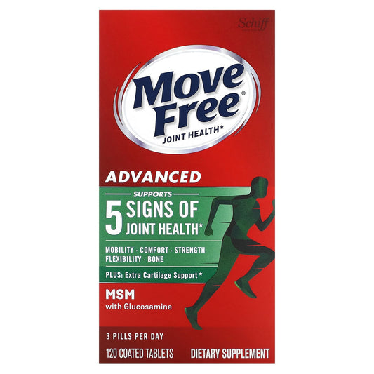 Schiff-Move Free Joint Health-Advanced Plus MSM with Glucosamine-120 Coated Tablets