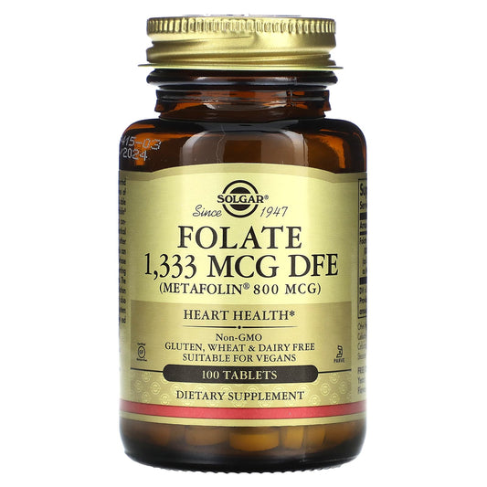 Solgar-Folate-1,333 mcg-100 Tablets (1,333 mcg DFE per Tablet)