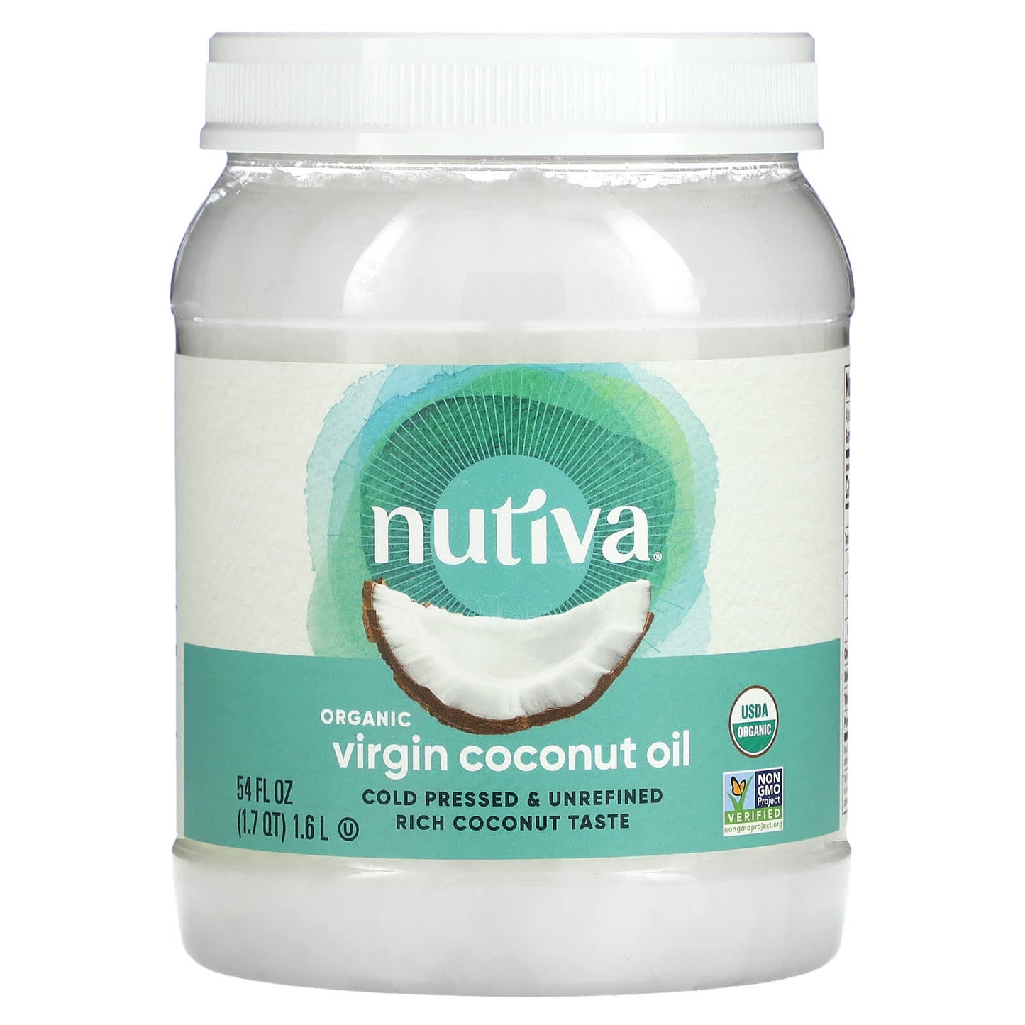 Nutiva-Organic Virgin Coconut Oil-54 fl oz (1.6 l)