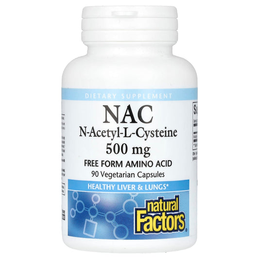 Natural Factors-NAC-N-Acetyl-L Cysteine-500 mg-90 Vegetarian  Capsules