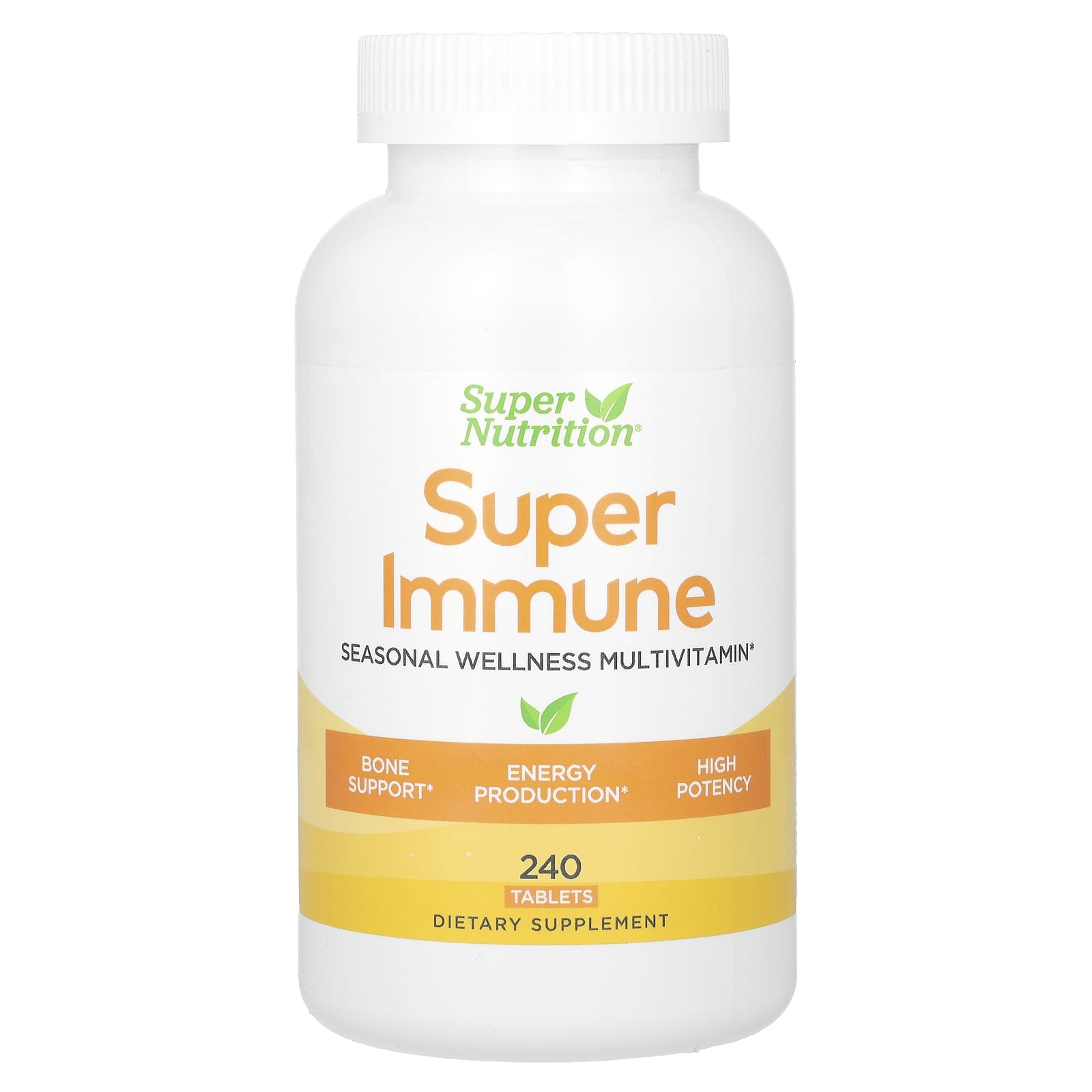 Super Nutrition-Super Immune-Immune-Strengthening Multivitamin with Glutathione-240 Tablets