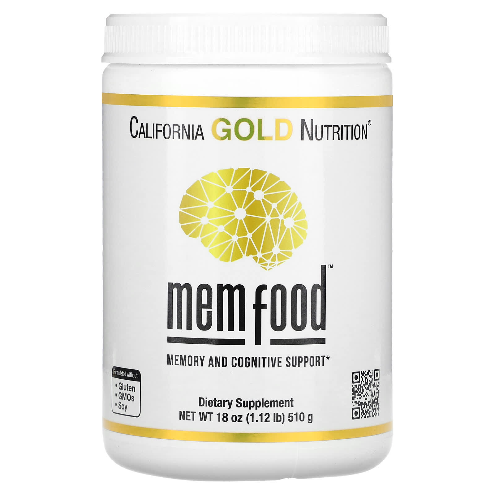 California Gold Nutrition-MEM Food-Memory & Cognitive Support-1.12 lb (510 g)