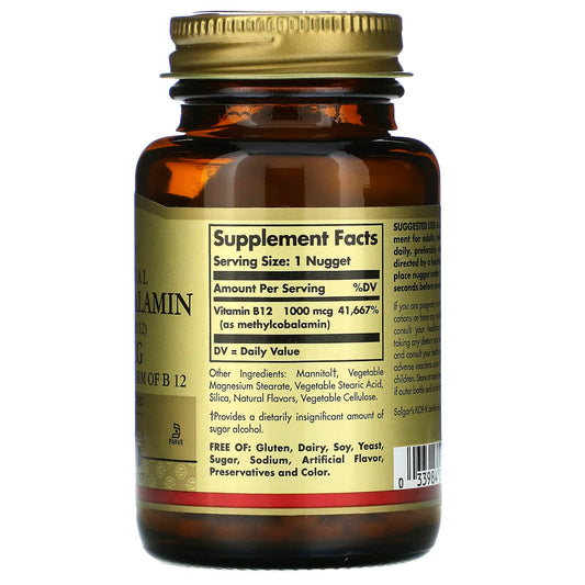 Solgar, Sublingual Methylcobalamin (Vitamin B12), 1,000 mcg, 60 Nuggets