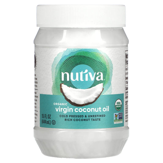 Nutiva-Organic Virgin Coconut Oil-15 fl oz (444 ml)