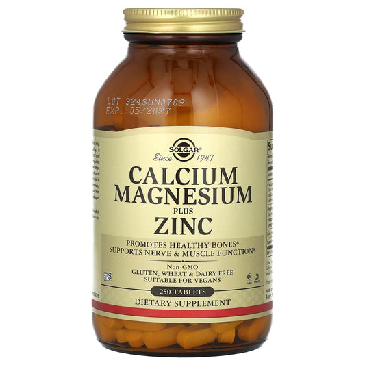 Solgar-Calcium Magnesium Plus Zinc-250 Tablets