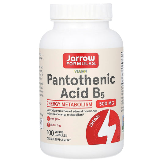 Jarrow Formulas-Pantothenic Acid B5-500 mg-100 Veggie Caps