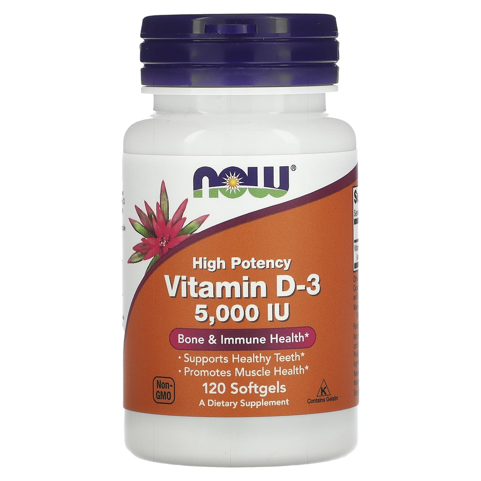 NOW Foods-Vitamin D-3-High Potency-5,000 IU-120 Softgels