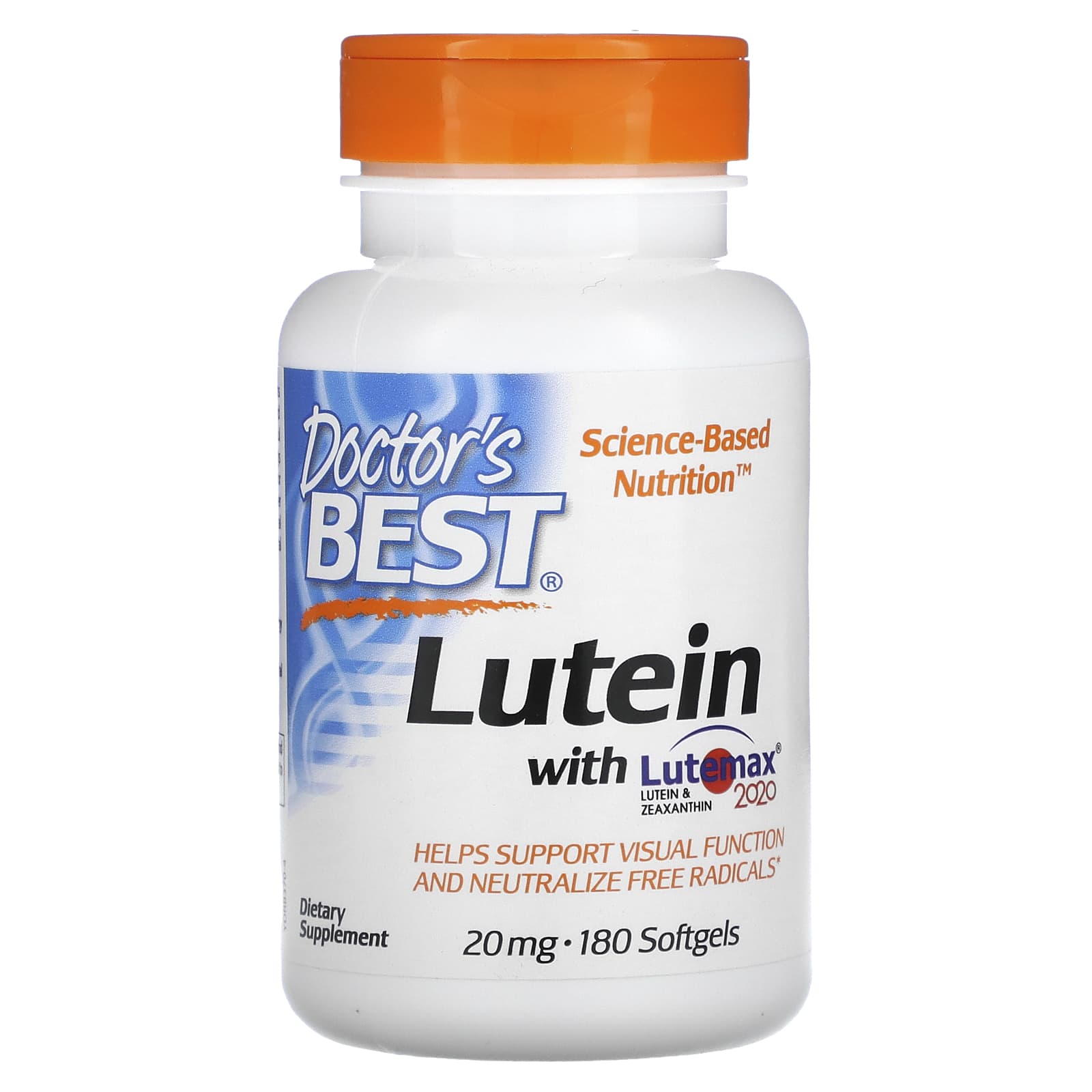 Doctor's Best-Lutein with Lutemax 2020-20 mg-180 Softgels