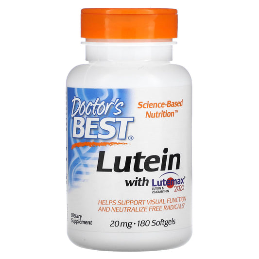Doctor's Best-Lutein with Lutemax 2020-20 mg-180 Softgels