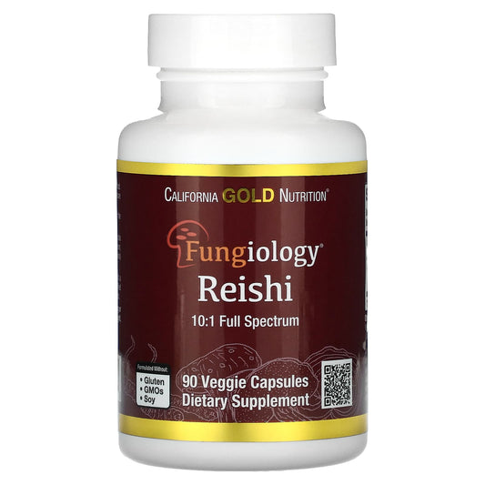 California Gold Nutrition-Reishi (Ganoderma lucidum)-Full Spectrum-Certified Organic-90 Veggie Capsules