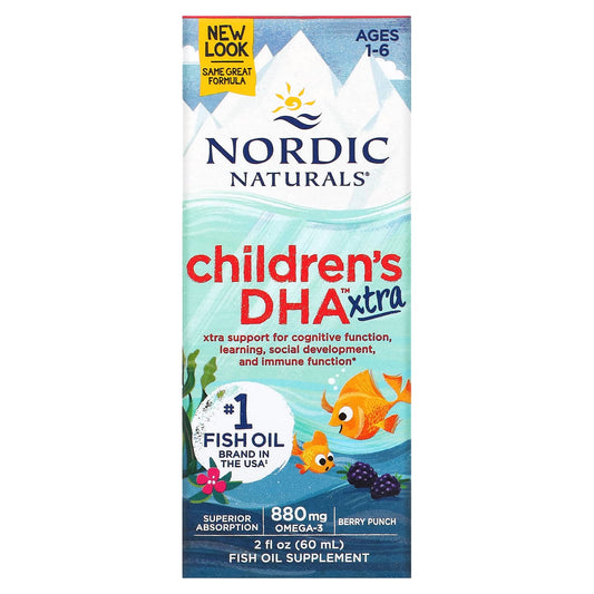 Nordic Naturals-Children's DHA Xtra-Ages 1-6-Berry Punch-880 mg-2 fl oz (60 ml)