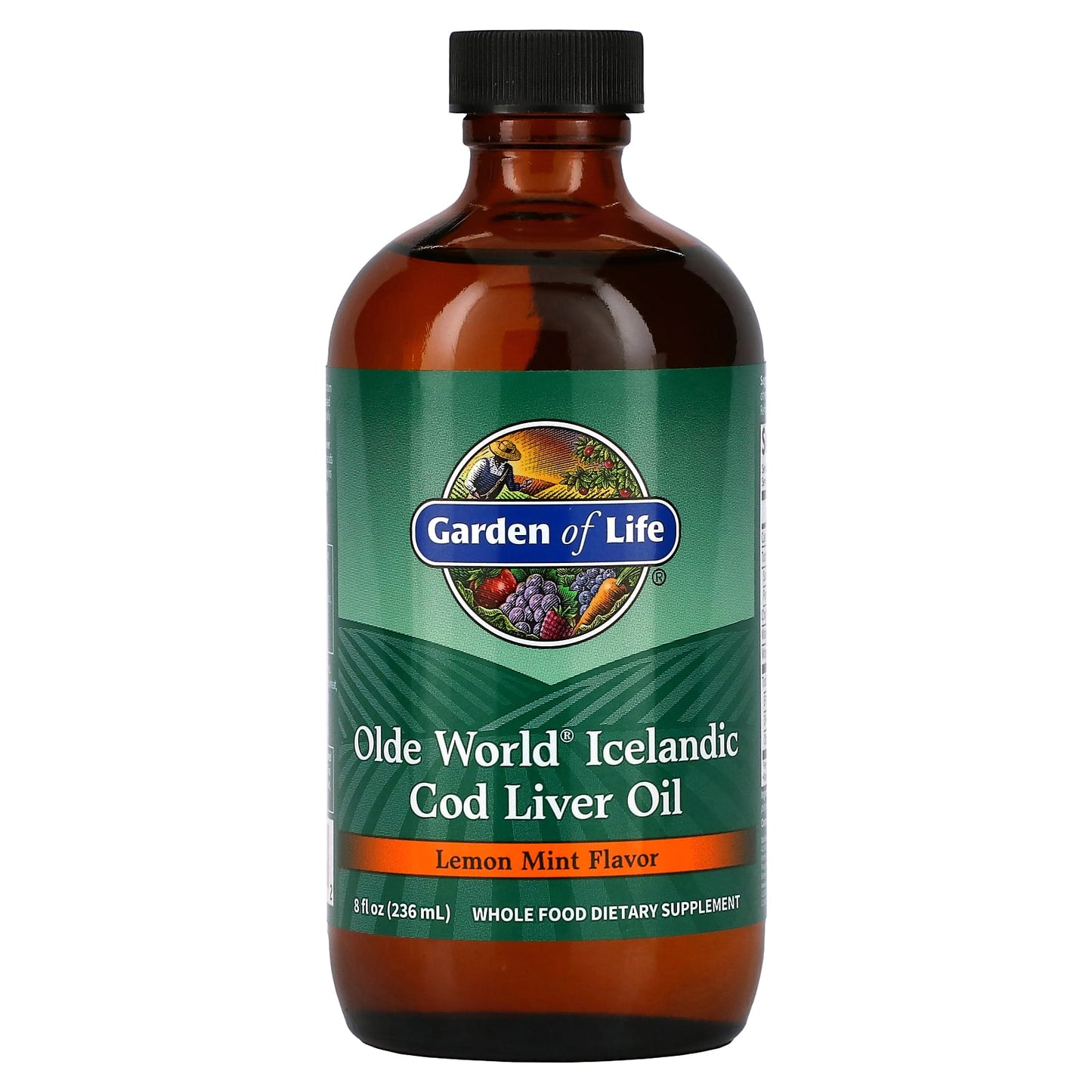 Garden of Life-Olde World Icelandic Cod Liver Oil-Lemon Mint-8 fl oz (236 ml)