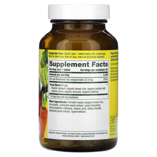 MegaFood, Zinc, 60 Tablets