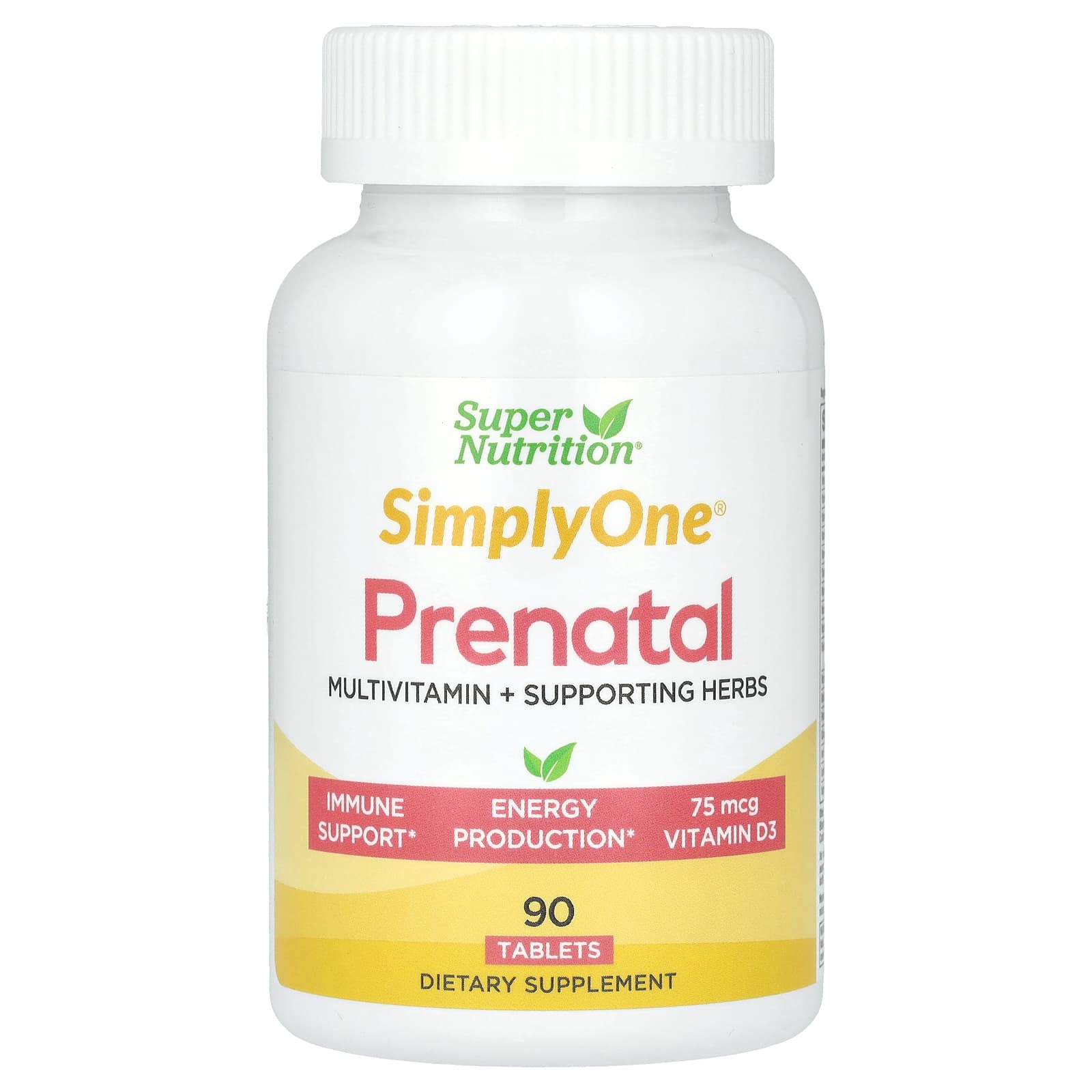 Super Nutrition-SimplyOne-Prenatal-Triple Power Multivitamins-90 Tablets