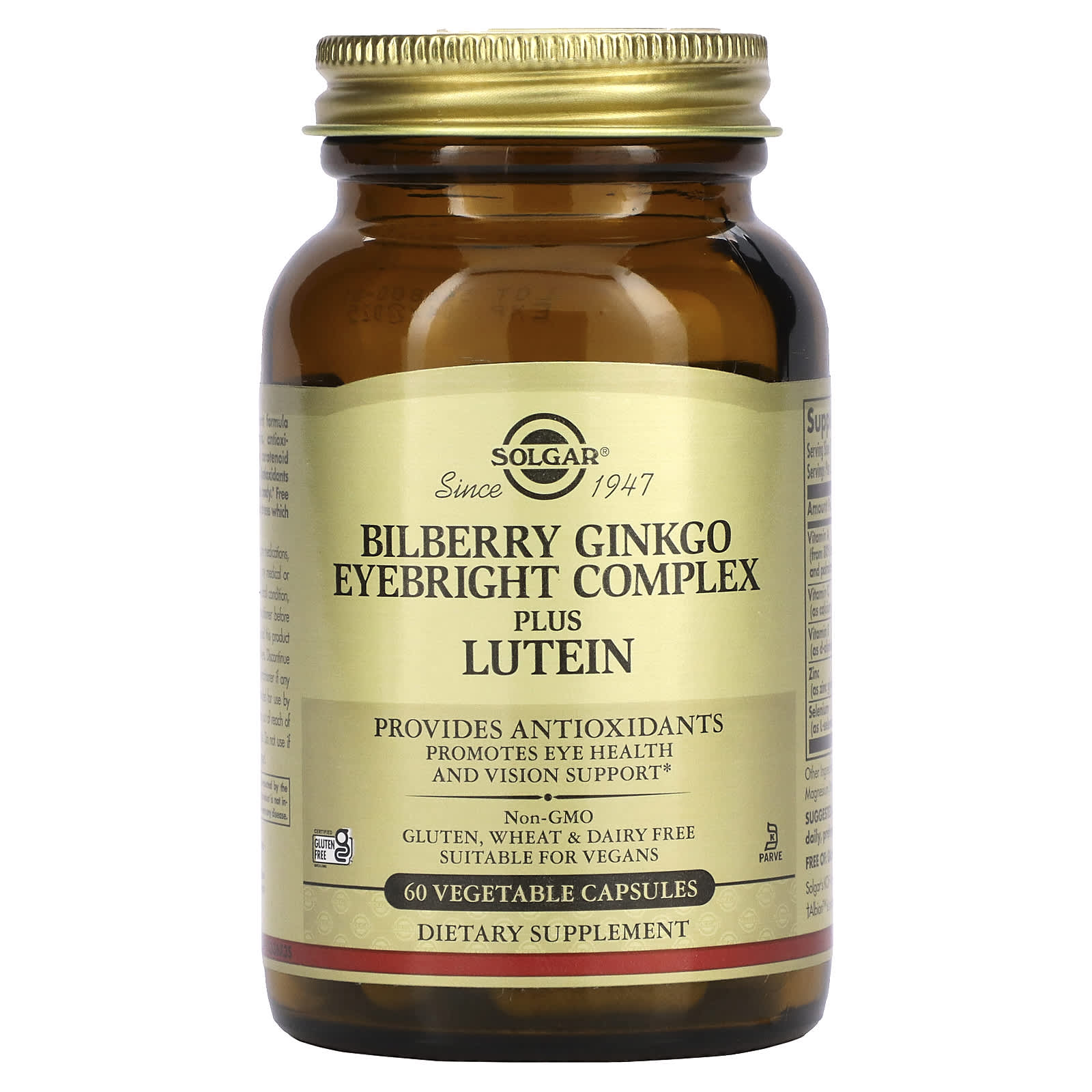 Solgar-Bilberry Ginkgo Eyebright Complex Plus Lutein-60 Vegetable Capsules