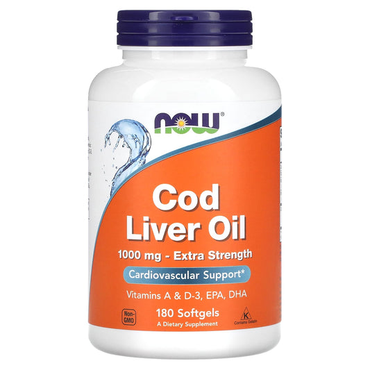 NOW Foods-Cod Liver Oil-1,000 mg-180 Softgels