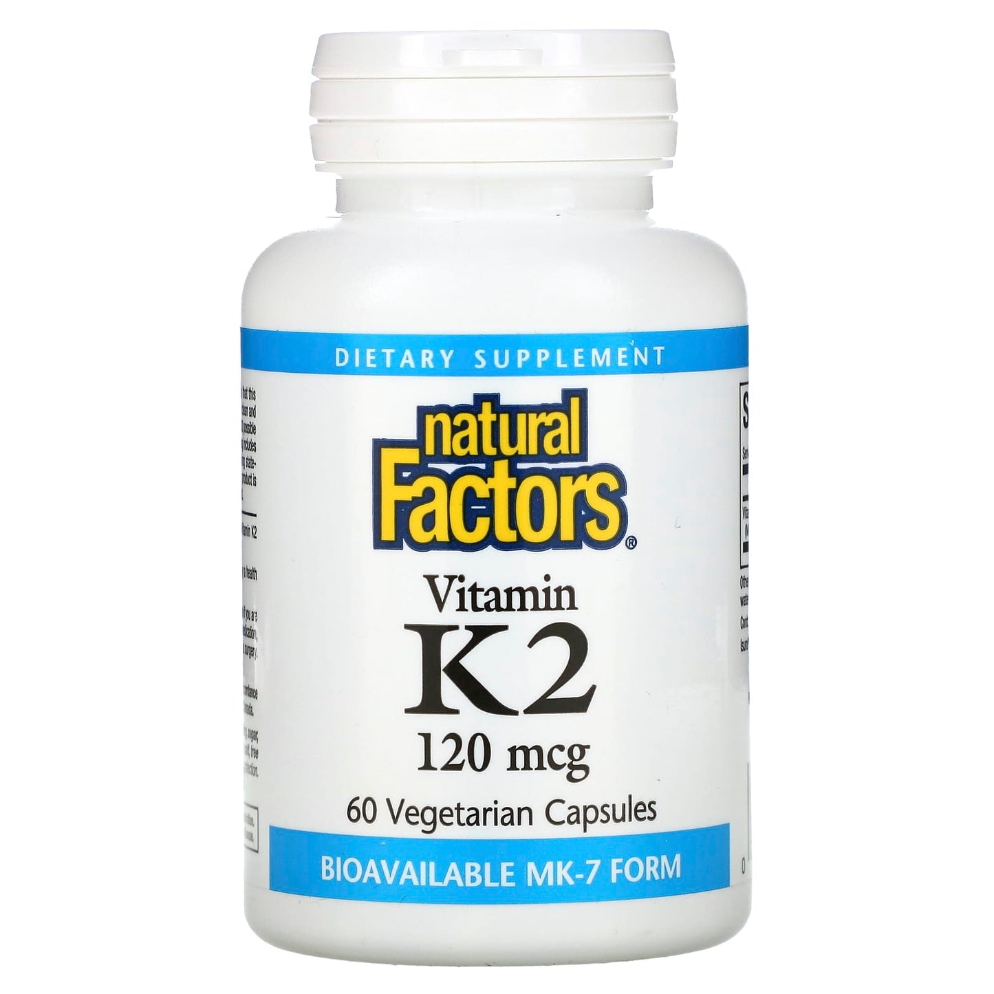 Natural Factors-Vitamin K2-120 mcg-60 Vegetarian Capsules